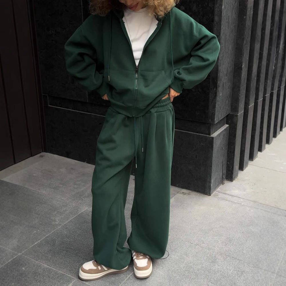 Damen Freizeitanzug mit lässigem Schnitt und hohem Bund Heidi-Mode