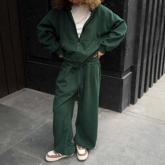 Damen Freizeitanzug mit lässigem Schnitt und hohem Bund Heidi-Mode