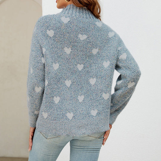 Heidi-Mode | Eleganter Pullover Mit Herz-Verzierung