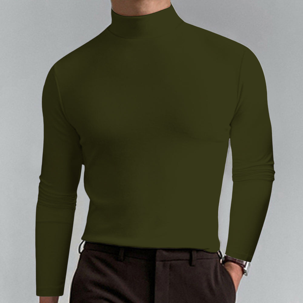 Herren Hochwertiger Rollkragenpullover aus feinem Baumwollmix Heidi-Mode