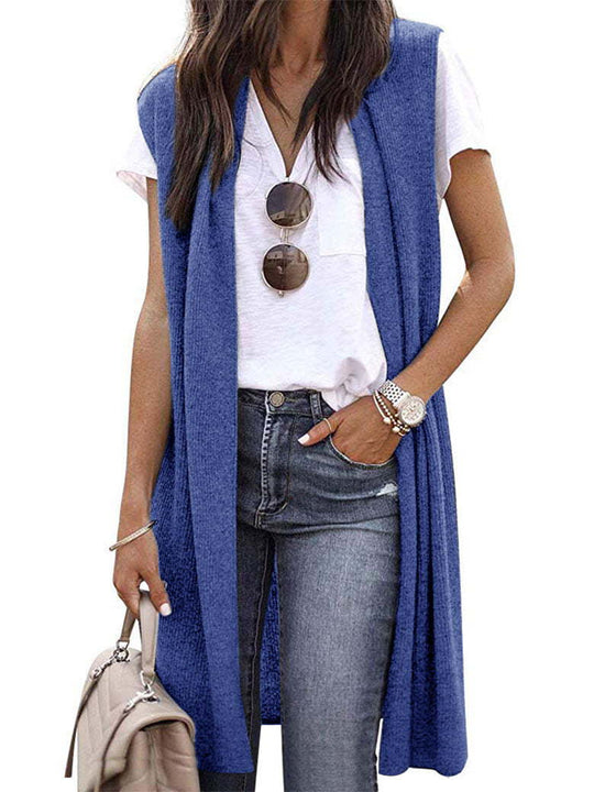 Damen Strickweste im lässigen Oversized-Design mit offenen Fronten und kurzer Ärmellänge Heidi-Mode