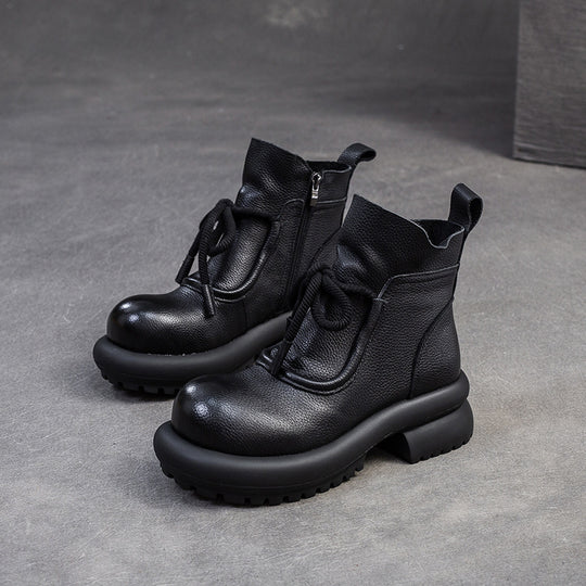 Damen Stiefeletten mit rutschfester Sohle und innovativer Schnürung Heidi-Mode