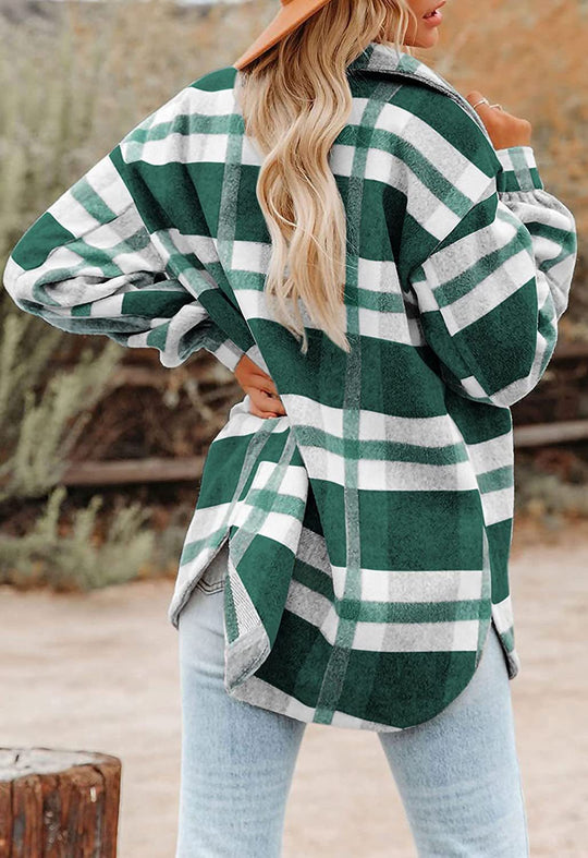 Damen Flanell-Hemdjacke im Karomuster Heidi-Mode