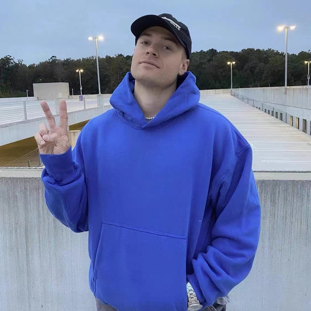 Damen Oversized Kapuzenpullover mit Kängurutasche und hochwertiger Baumwollmischung Heidi-Mode