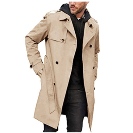 Herren modischer Trenchcoat mit praktischen Seitentaschen und abnehmbarem Innenfutter Heidi-Mode