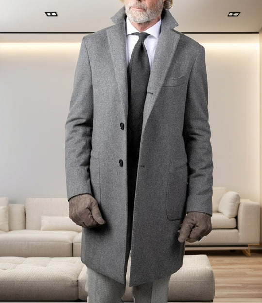 Herren eleganter Baumwolltrenchcoat mit edlen Taschen und modernem Schnitt Heidi-Mode