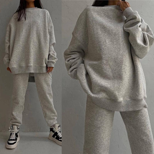 Damen Oversized Sweatset mit hohem Kragen und extra weitem Schnitt Heidi-Mode