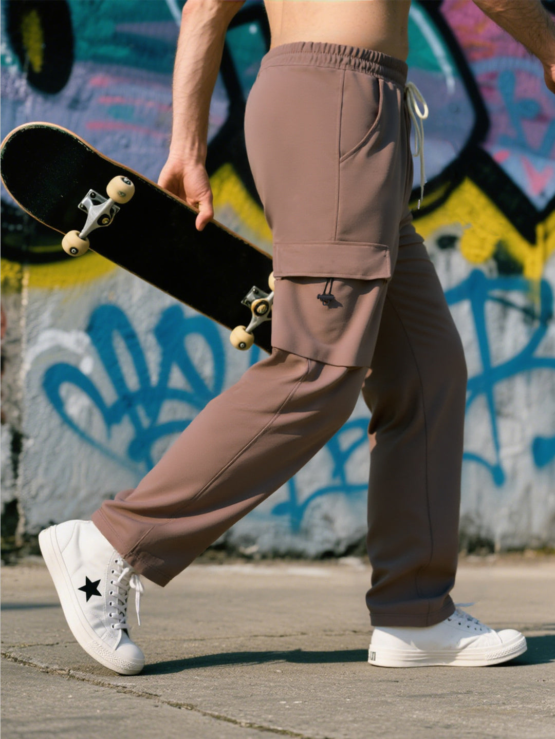 Herren Sportliche Cargo-Hose mit praktischen Taschen und elastischem Bund Heidi-Mode