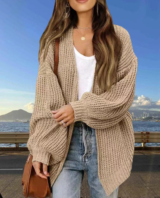 Damen Grobstrick Cardigan mit weitem Schnitt Heidi-Mode