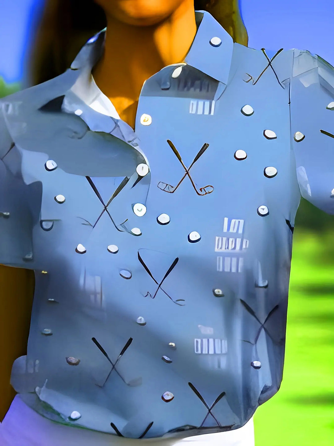 Damen Poloshirt mit modernem Golf-Muster und bequemem Schnitt Heidi-Mode