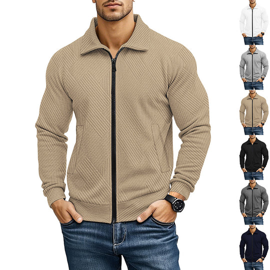 Herren bequeme und stylische Kapuzenjacke mit strukturiertem Gewebe Heidi-Mode