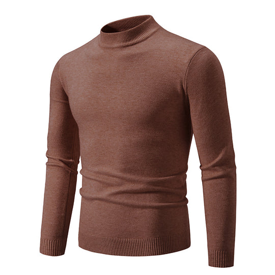 Herren Feinstrickpullover mit hohem Kragen und elastischen Bündchen Heidi-Mode
