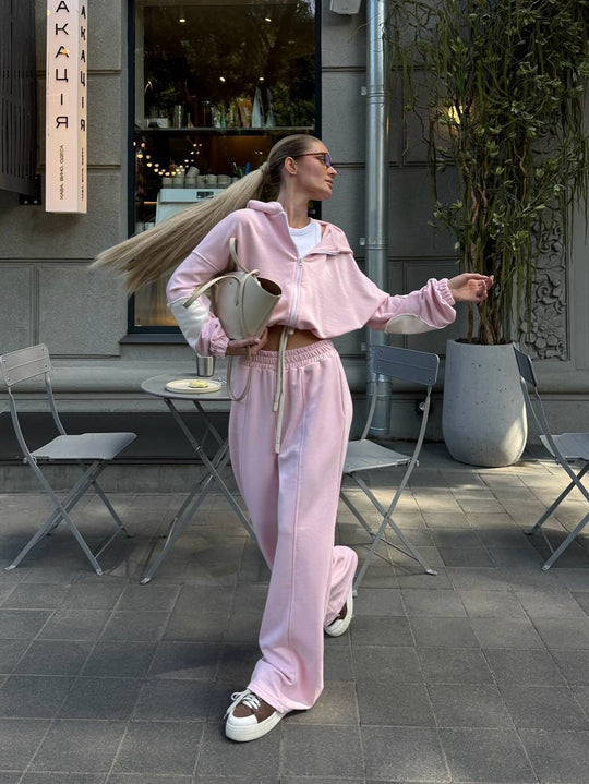 Damen Sportliches Freizeit Ensemble mit lässigem Schnitt und einem modernen Hoodie Heidi-Mode