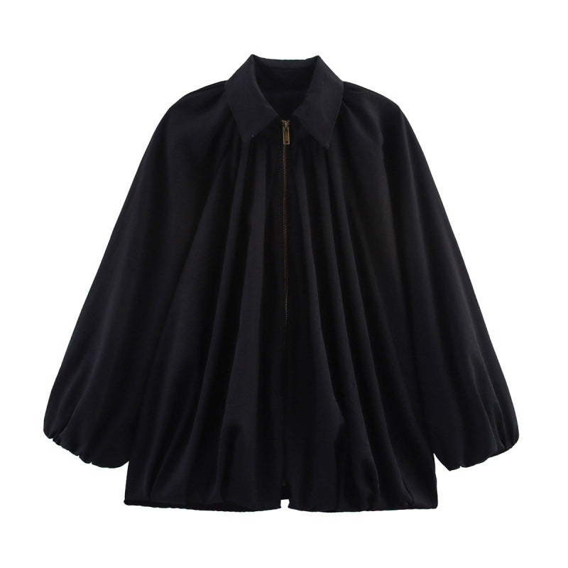Damen Modische Bluse mit Volants und Reißverschluss Heidi-Mode