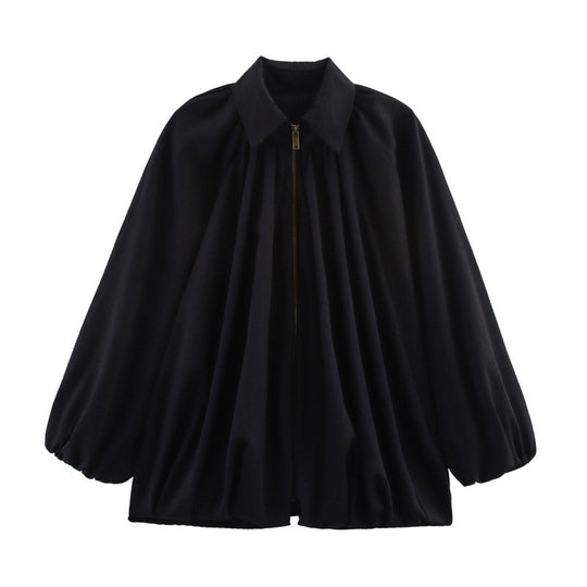 Damen Modische Bluse mit Volants und Reißverschluss Heidi-Mode