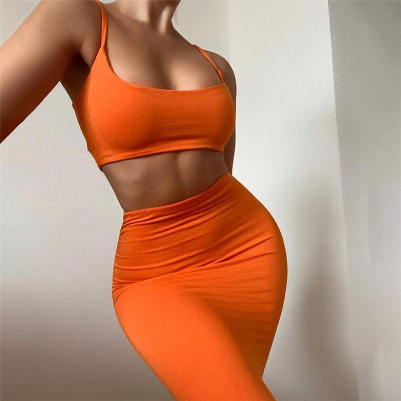 Damen figurbetontes Tube-Top und Bleistiftrock Set Heidi-Mode