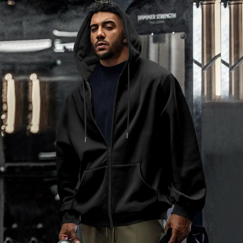 Herren Kapuzenjacke mit leichtem Reißverschluss und praktischen Taschen Heidi-Mode