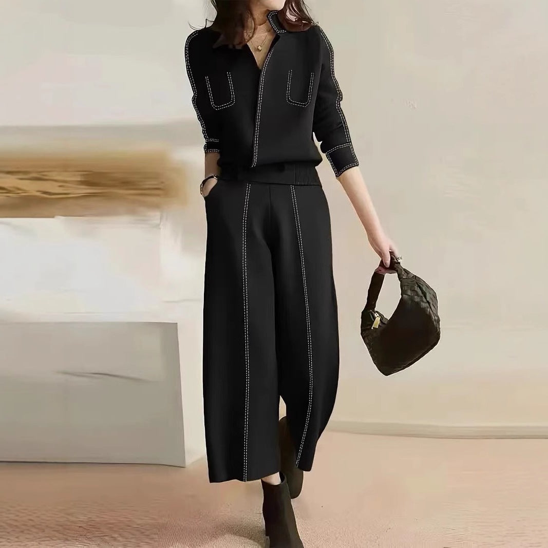 Damen elegante Culotte mit dekorativen Steppnähten Heidi-Mode