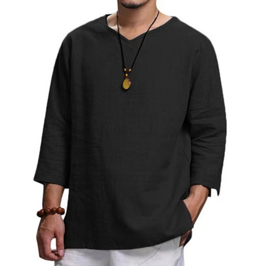 Herren lässiges Langarmshirt aus hochwertiger Baumwolle Heidi-Mode