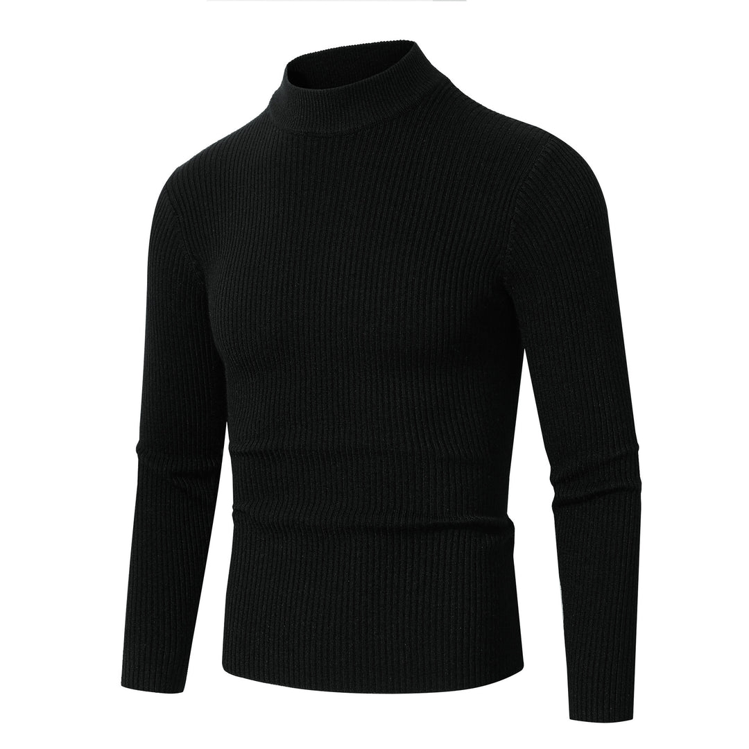 Herren Rollkragenpullover mit geripptem Design Heidi-Mode