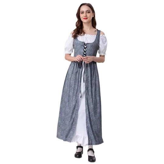 Damen Trachtenkleid mit romantischen Rüschendetails und bezaubernder Schnürung Heidi