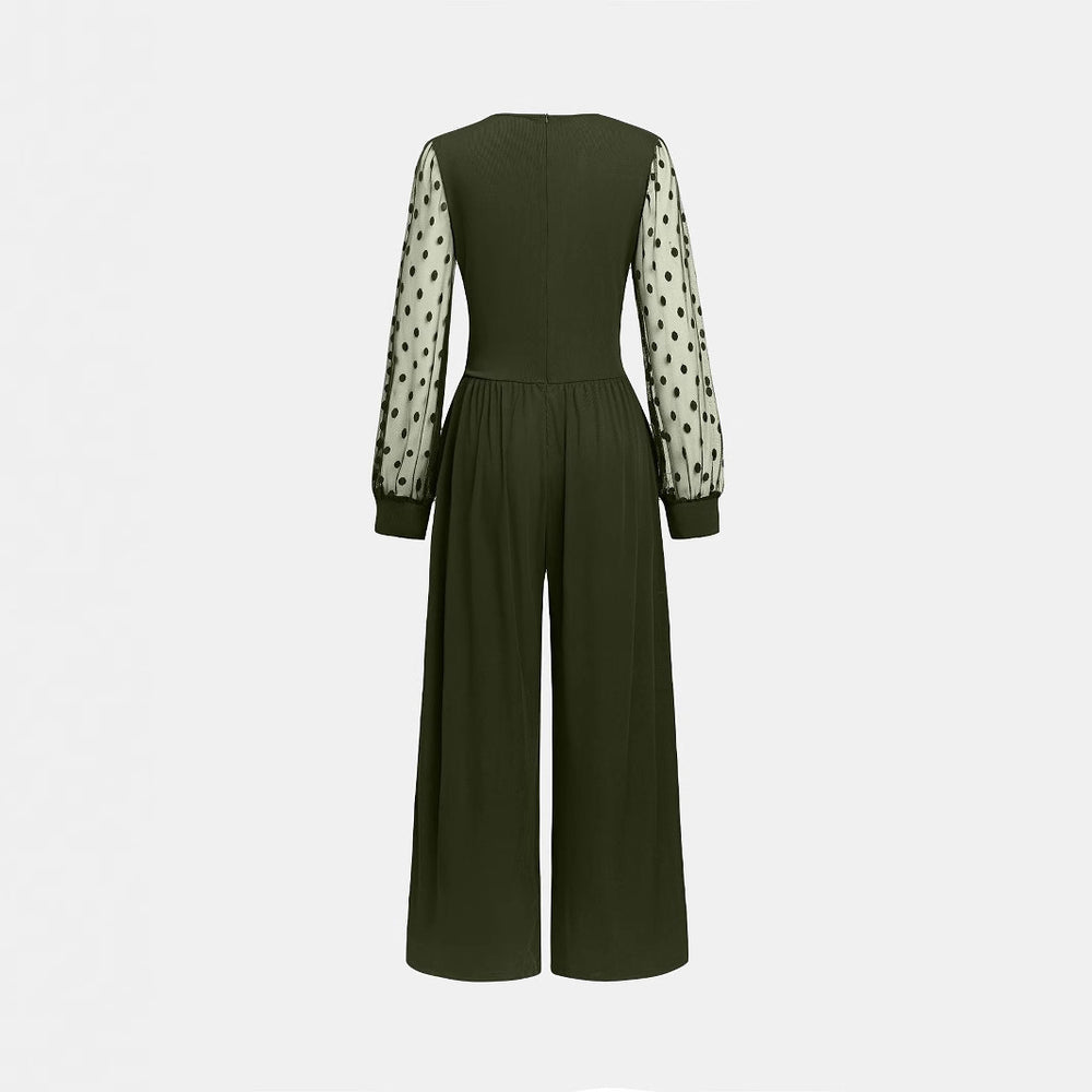 Damen Overall mit transparenten Puffärmeln Heidi-Mode