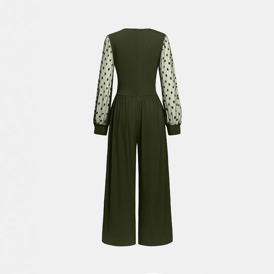 Damen Overall mit transparenten Puffärmeln Heidi-Mode