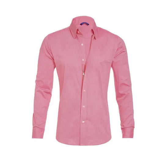 Herren modisches Langarmhemd mit Reißverschluss Heidi-Mode