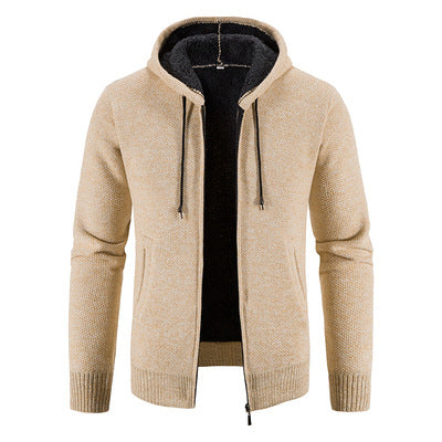 Herren Strickjacke mit moderner Kapuze und strukturiertem Design Heidi-Mode