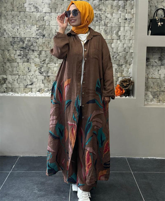 Heidi-Mode | Langer Cardigan Lässige Weite-Hosen Set