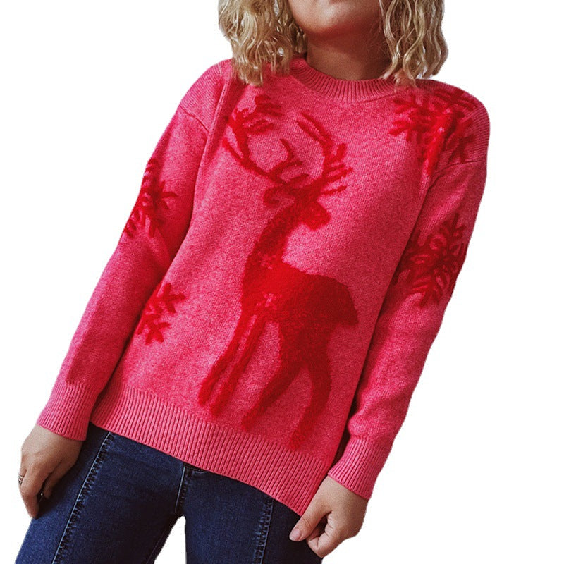 Damen Weihnachtspullover mit festlichem Rentierdesign und hochwertiger Strickqualität Heidi-Mode