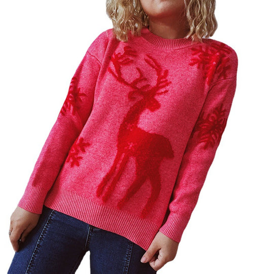 Damen Weihnachtspullover mit festlichem Rentierdesign und hochwertiger Strickqualität Heidi-Mode