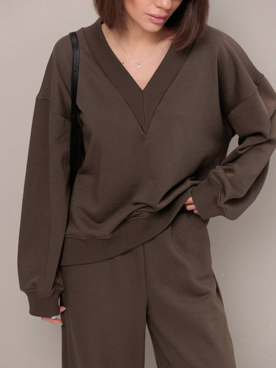 Damen lässiges Sweatshirt- und Jogginghose-Set Heidi-Mode