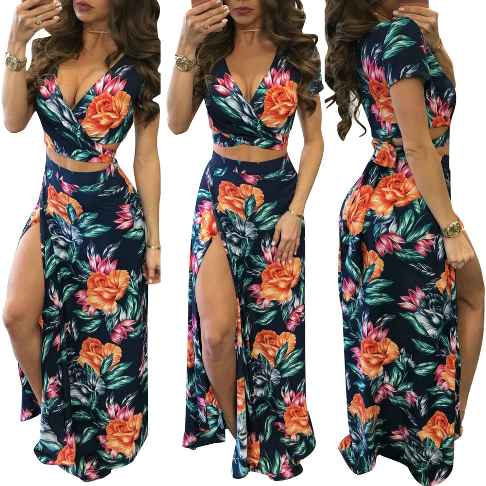 Heidi-Mode | Digitaler Druck Floral Zwei-Teile-Set