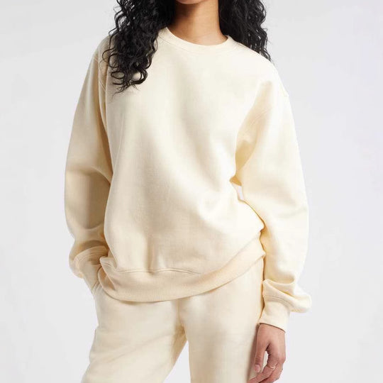 Damen entspannter Sweatshirt mit klassischem Rundhalsausschnitt Heidi-Mode
