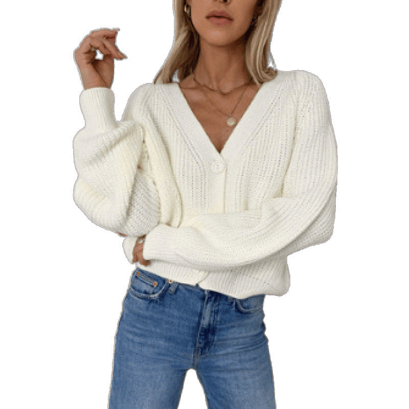 Damen Gestrickte Knopf-Cardigan Heidi-Mode