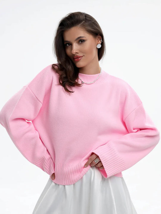 Damen Bequemer Pullover mit Oversized-Schnitt und breiten Ärmeln Heidi-Mode