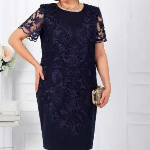 Damen Elegantes Kleid mit floraler Spitze Heidi-Mode