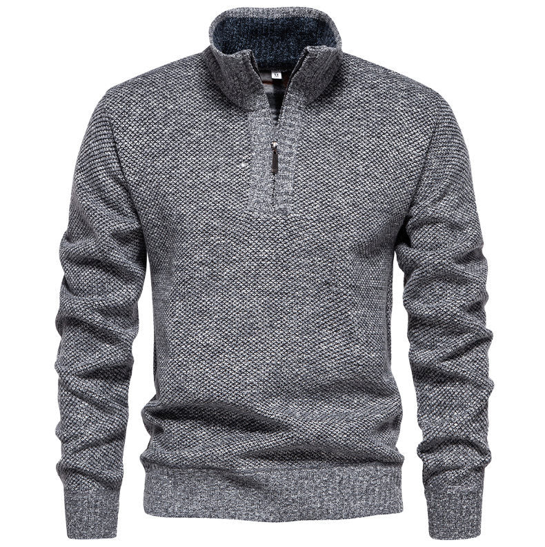 Herren Zip-Pullover mit strukturiertem Design Heidi-Mode