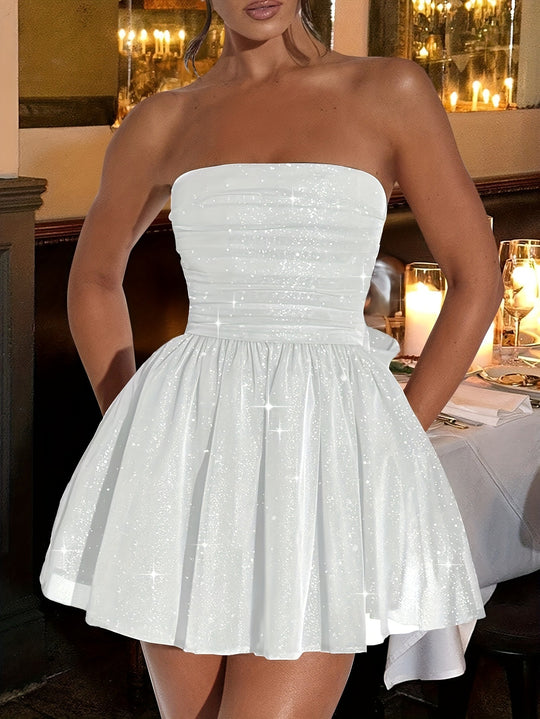 Damen Mini-Kleid im glamourösen Shimmer-Design Heidi-Mode