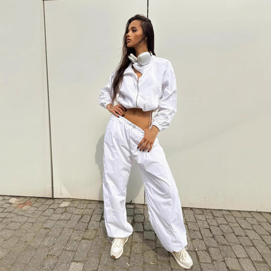 Damen modische cropped Trainingsjacke mit hochwertigen Reflektoren Heidi-Mode