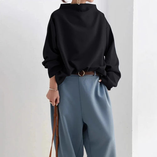 Damen oversized Pullover mit speziellem Kragen und lässigem Schnitt Heidi-Mode