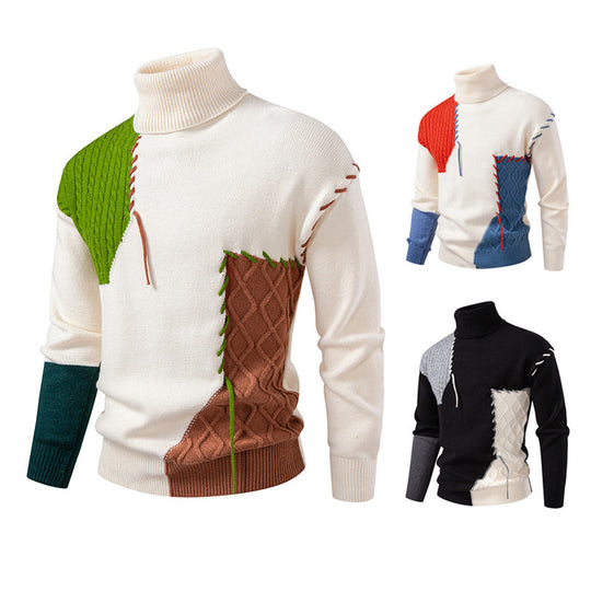 Herren Rollkragenpullover mit einzigartigem Strickdesign Heidi-Mode