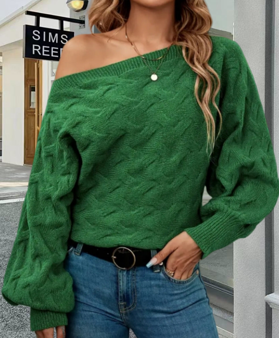 Damen Oversized Strickpullover mit strukturiertem Design Heidi-Mode