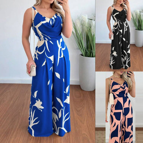 Damen eleganter Jumpsuit mit Casino-Ärmeln und Drapierung Heidi-Mode
