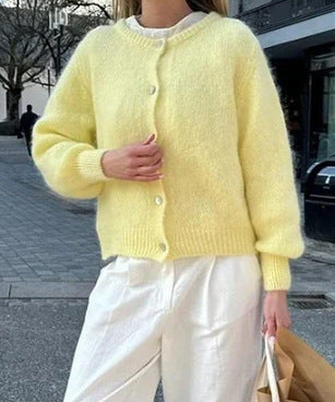 Damen kuscheliger Cardigan aus weichem Mohair Heidi-Mode