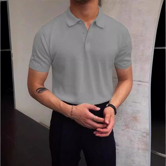 Herren Polo-Shirt aus atmungsaktiver Baumwolle mit elegantem Kragen Heidi-Mode