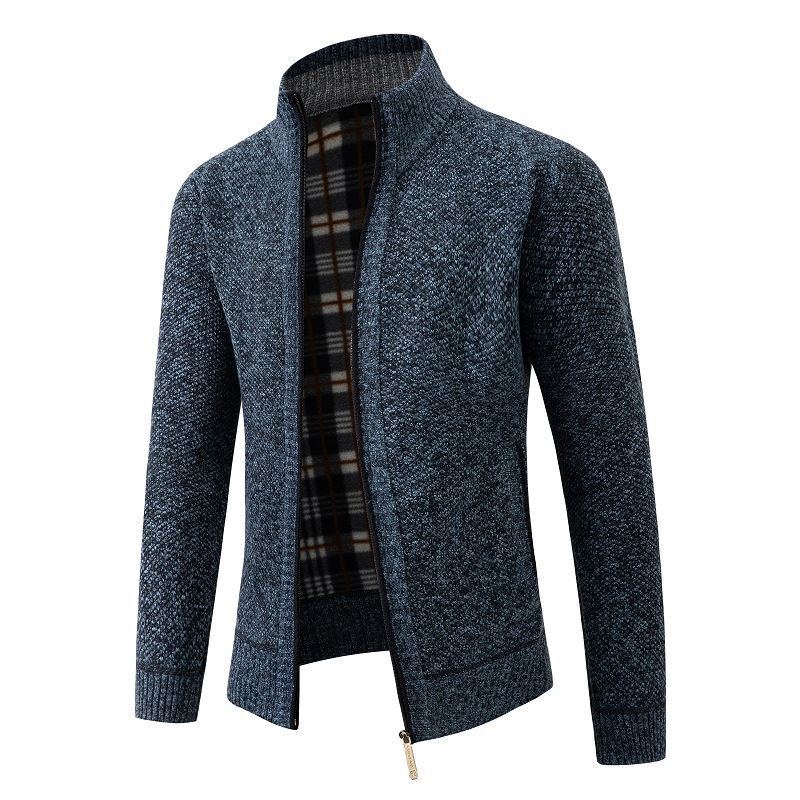 Herren modische Strickjacke mit hohem Kragen und hohem Komfort Heidi-Mode