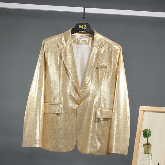 Herren schimmernder Blazer mit luxuriösem Obermaterial und klassischem Schnitt Heidi-Mode