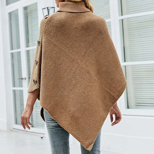 Heidi-Mode | Poncho mit Knopfdetails Akryl Elegant und Warm